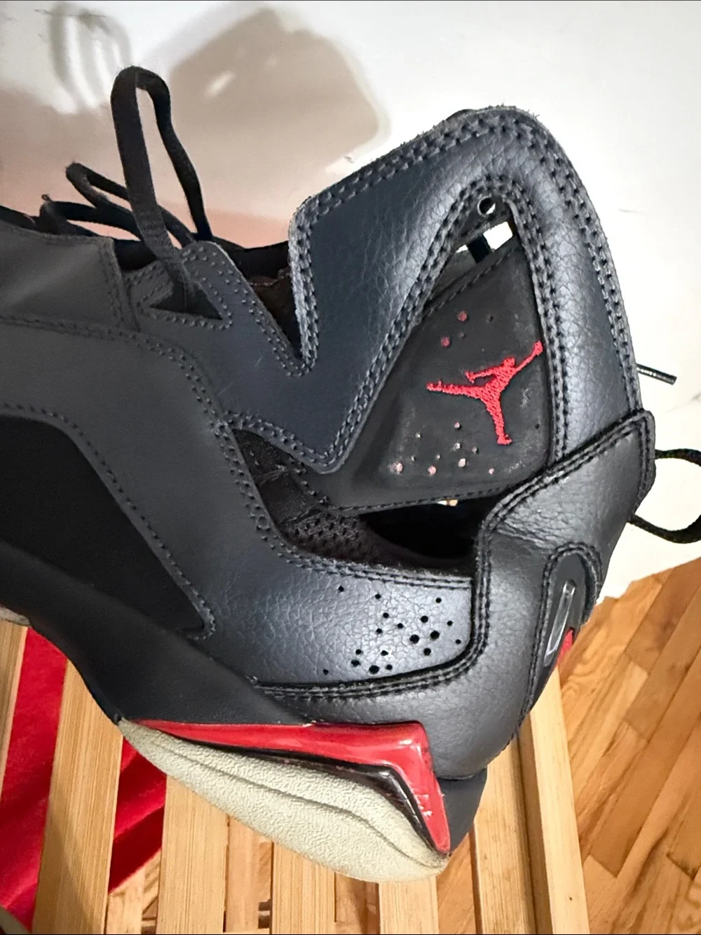 Jordan Black with Red Accent High-Top Sneakers